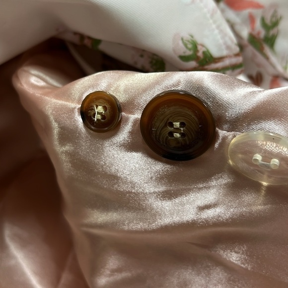 DENNIS BASSO Multi Pink/Green Floral Spring Coquette Career Boho Trench Coat 1X - Picture 13 of 16